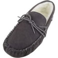 thumbnail image 1 of SNUGRUGS Men's Soft Sole Suede Sheepskin Moccasin Slippers - Grey - US 7, 1 of 7