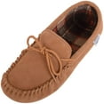 thumbnail image 1 of SNUGRUGS Rupert Mens Suede Moccasin Slippers with Cotton Inner and Suede Sole - Light Brown - US 11, 1 of 7