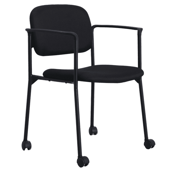 SNUGWAY Office Guest Chairs with Arms - Stacking Reception Chair for Comfort & Style,Fabric,Black