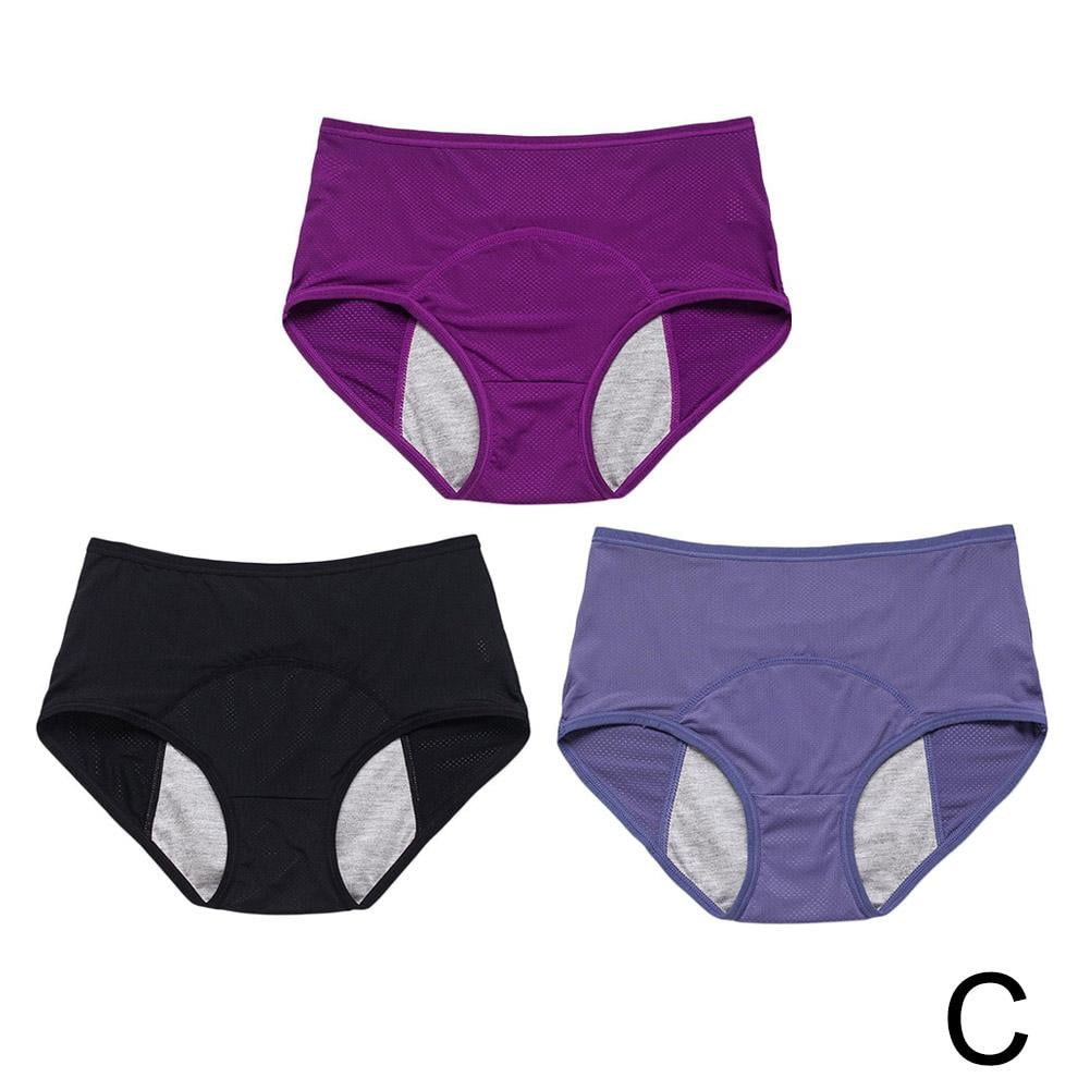 Guvpev 3 Pack Everdries Leakproof Ladies Underwear - Everdries Leakproof  Panties for Over 60#s Incontinence (D,8XL)