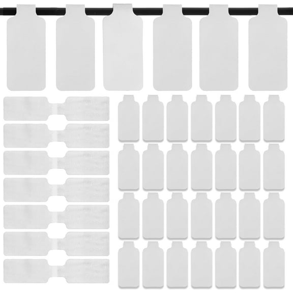 SNYMW 40pcs White Cable Labels Tags, Wire Labels Electrical, Reusable Cable Ties for Cord Management - Self-Adhesive Nylon Tags White