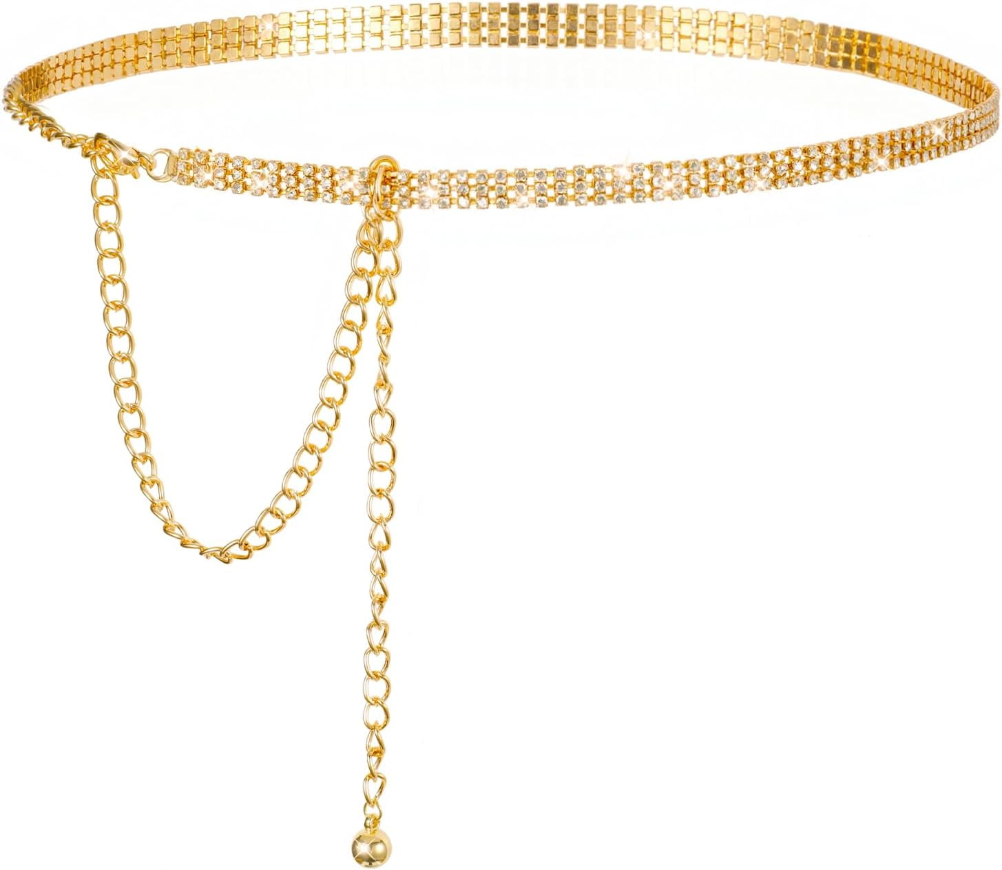 Crystal gold chain belt DOLCE & GABBANA Belt Gray Leather Gold Chain Crystal Waist s  main image 3