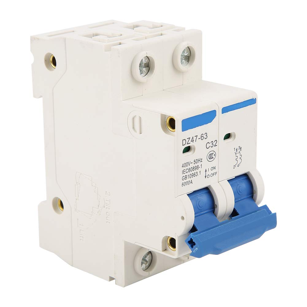 SNYMW Miniature Circuit Breaker, DZ47‑63 2Pole 32A Din Rail Circuit ...