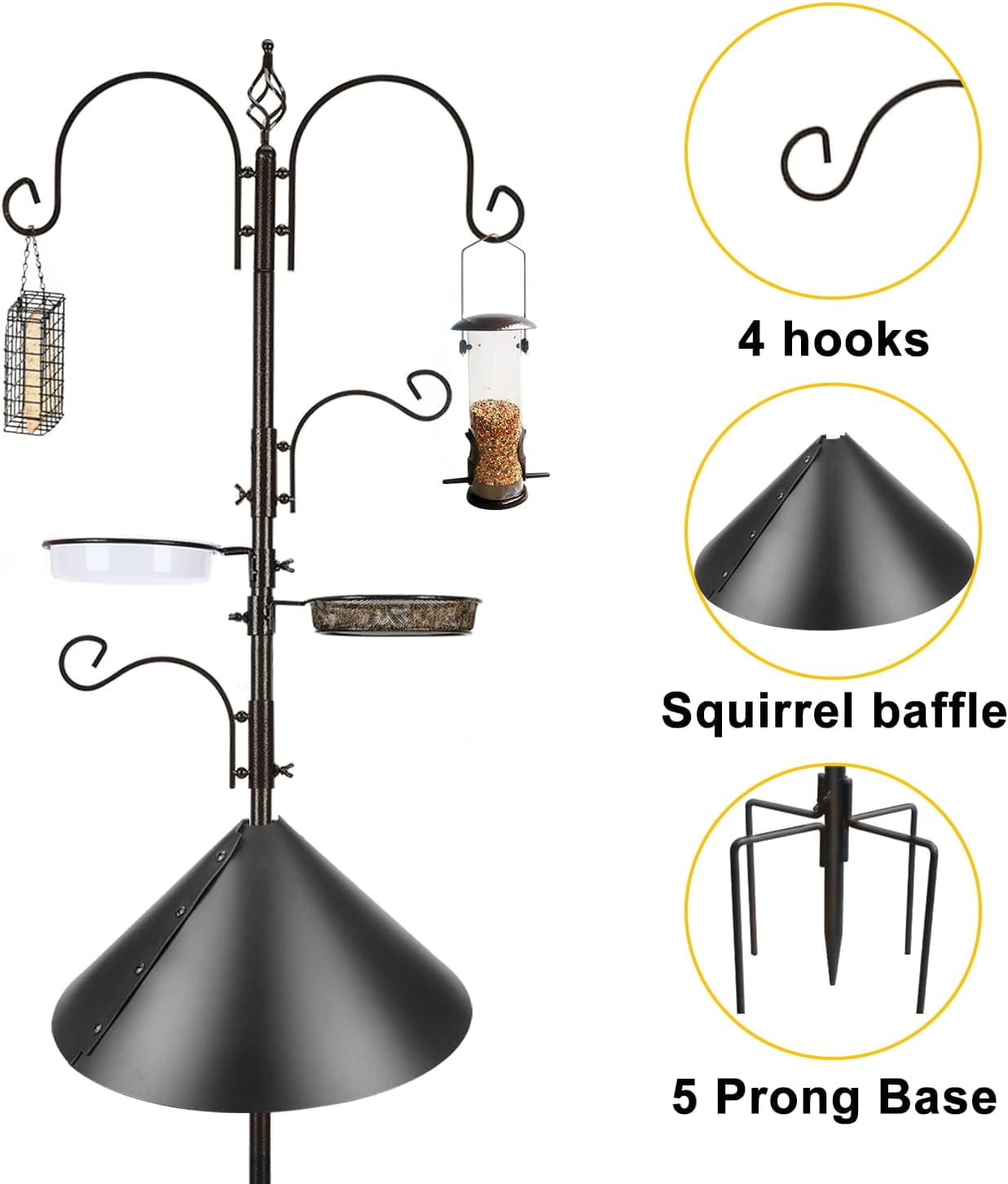 SNYNUXX Bird Feeders Bird Feeding Station Kit Bird Feeding Pole Wild