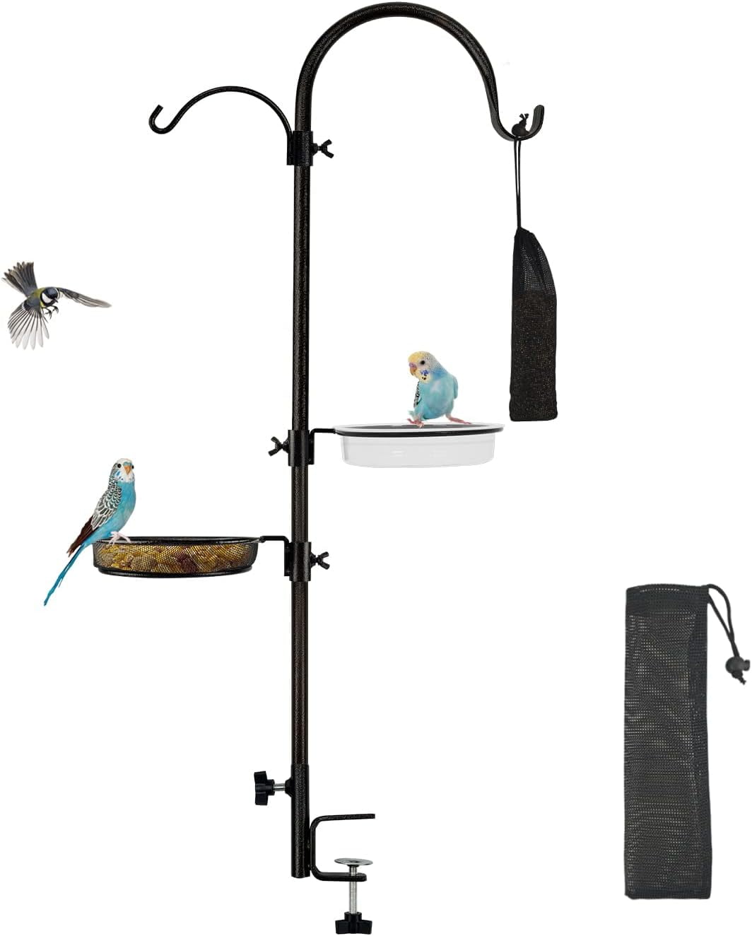 SNYNUXX Deck Hook Bird Feeder Pole Porch Multi Hook Bird Feeding