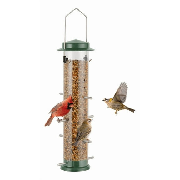 SNYNUXX Finch Bird Feeder Hanging Metal Thistle Seed Feeder with 8 Feeding Ports Nyger Seed Feeder, Goldfinch Feeder for Outdoors Garden Green