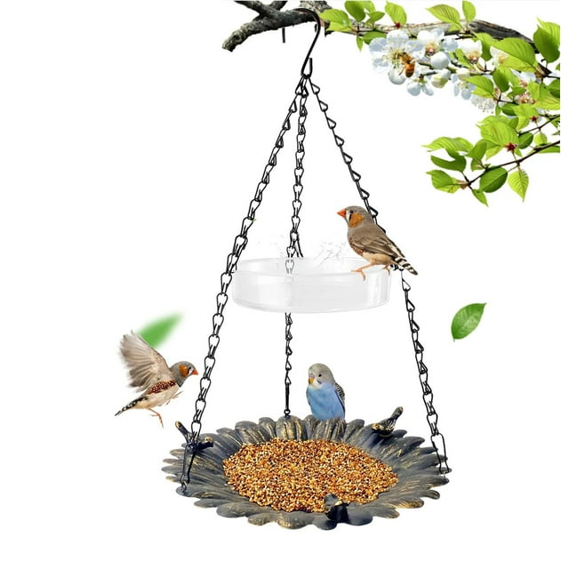 SNYNUXX Hanging Bird Feeder for Outdoor, Copper Bird Bath Bowl and