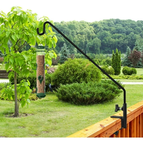 SNYNUXX Heavy Duty Deck Rail Pole Deck Hook, Extensible and Adjustable Deck Hook Ornament Hook for Hanging Bird Feeder, Plants, Suet Baskets,Wind Chimes,Lanterns,Christmas Outdoor Decor