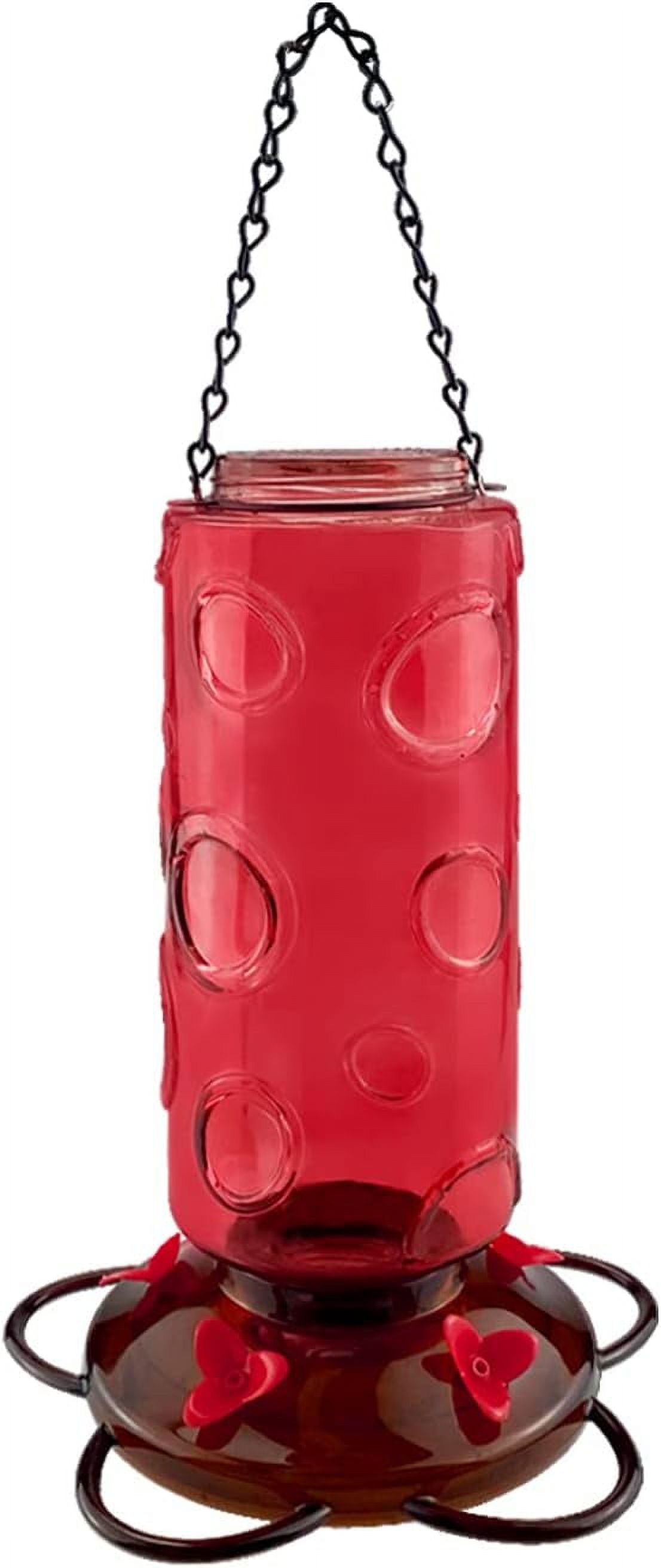 SNYNUXX Hummingbird Feeder Red Glass Hummingbird Feeders,Red Wild Bird
