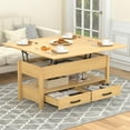 thumbnail image 1 of SNYNUXX Lift Top Coffee Table with Large Storage, Drawers and Hidden Compartments for Living Room, Dining Reception Room, Nature, 1 of 7