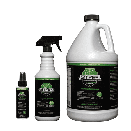 SNiPER Hospital Disinfectant All-Purpose Cleaner, Set Of 4 Ounce Spray, 32 Ounce Spray & 1 Gallon Bottle
