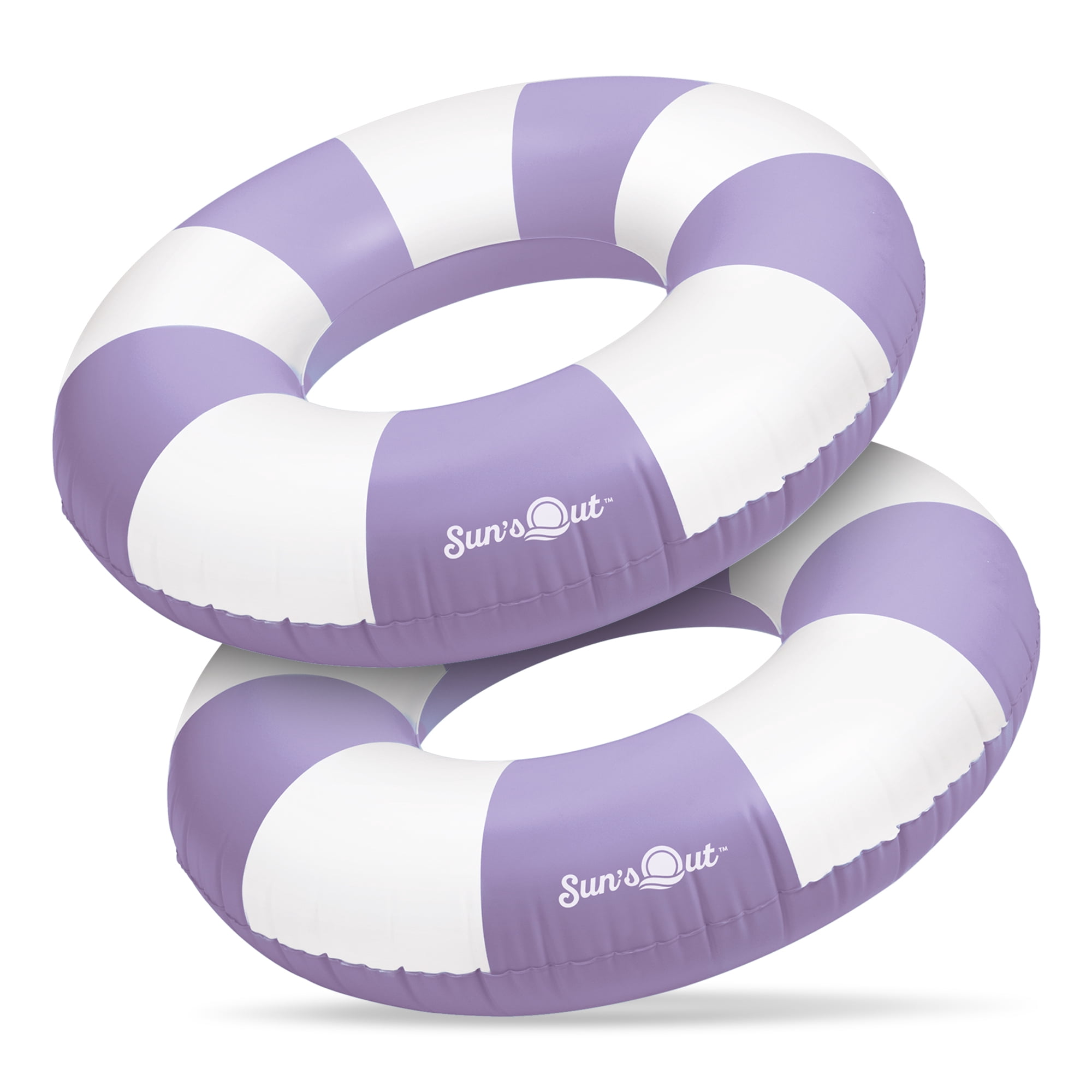 Sun's Out 36-Inch Purple Cabana Print Inflatable Pool Tubes 2-Pack for ...