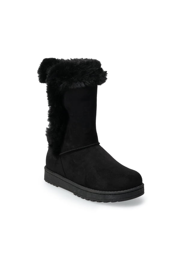 ® Abigail Women's Faux-Fur Winter Boots Color: Black Size: 6