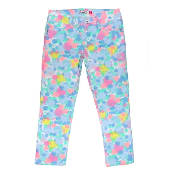 SO Big Girl's Color Splash Inner Adjustable Waistband Ankle Skinny Jeans Size 10