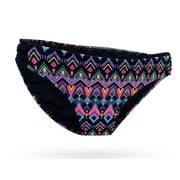 SO Black Aztec Printed Shirred Hipster Bikini Bottom Swimwear Juniors Large