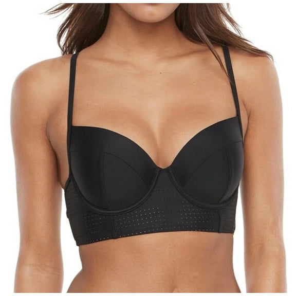 SO Black Push Up Underwire Adjustable Straps Bikini Top Swimwear Juniors' Small