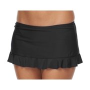 SO Black Ruffled Swim Skirt Skirtini Attached Bottoms Swimwear Bottoms, Juniors' XL
