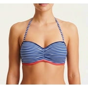 SO Blue Patriotic Striped Bandeau Halter Bikini Top Swimwear Juniors' Small
