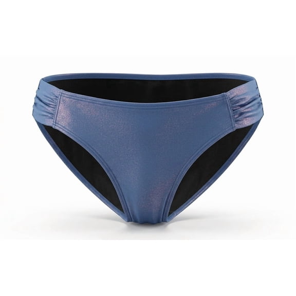 SO Blue Shirred Shimmered Hipster Bikini Swim Bottom Swimwear Juniors' XL
