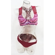 SO Burgundy Lace Crochet 2-Piece Bikini Top & Bottom Set Juniors Womens Medium