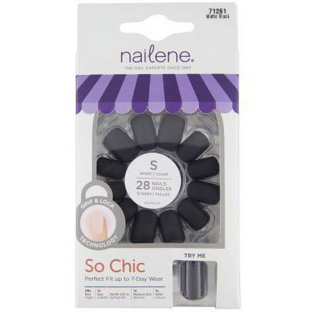 SO CHIC SHORT NAILS BLK MATTE