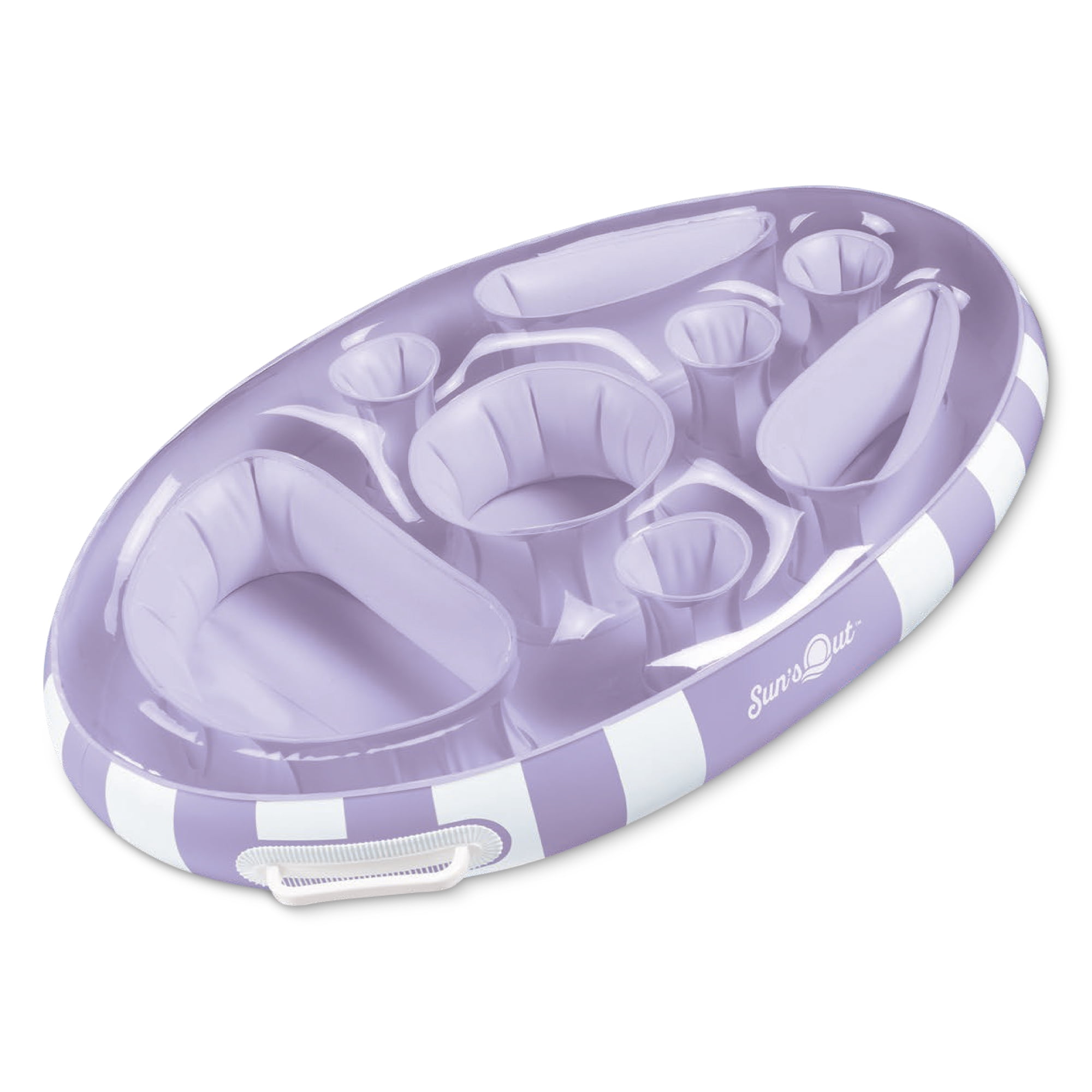 Suns Out Floating Snack BarPurple Cabana Stripe Pool Float,