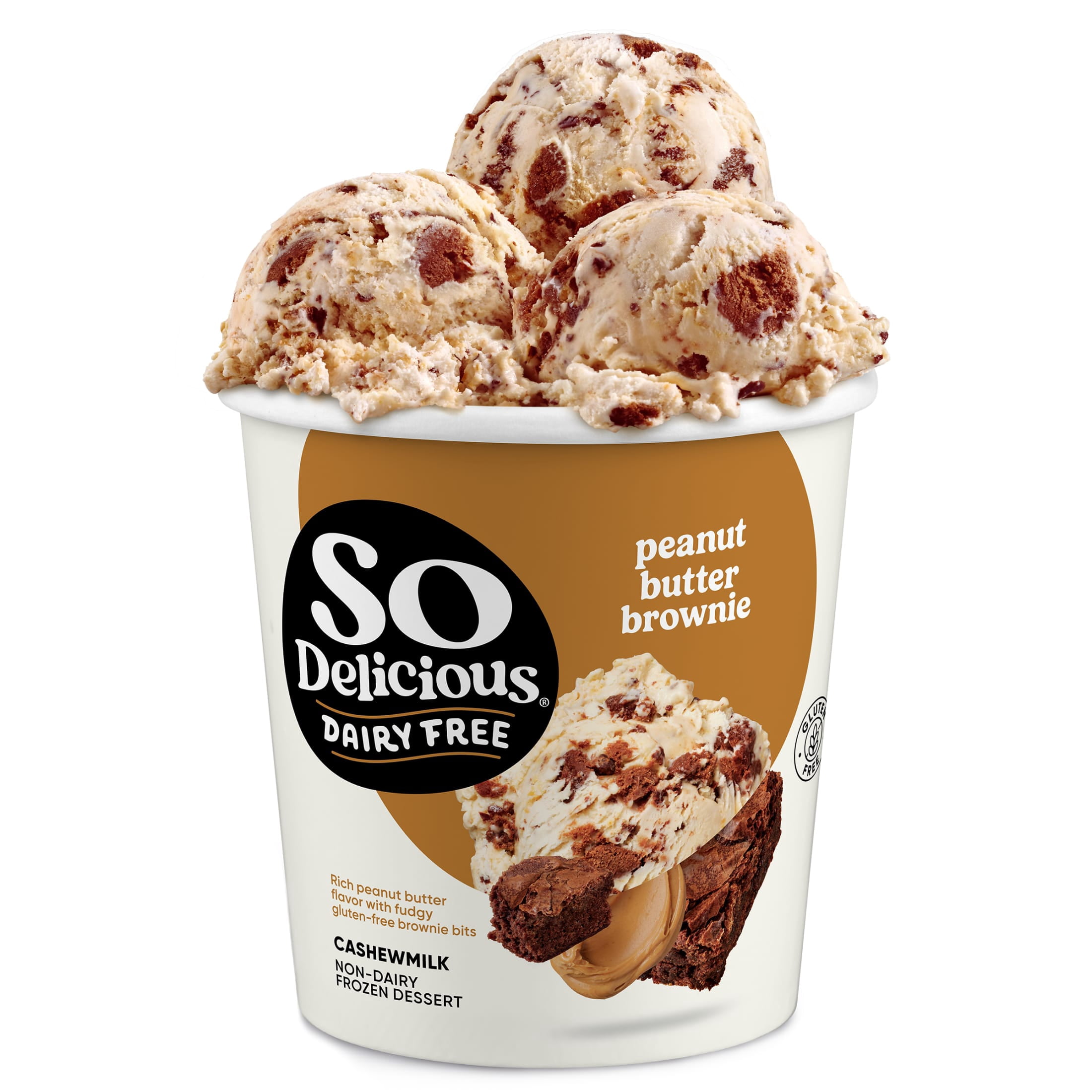 So Delicious Dairy Free Peanut Butter Brownie Cashew Milk Frozen Dessert, 1 Pint