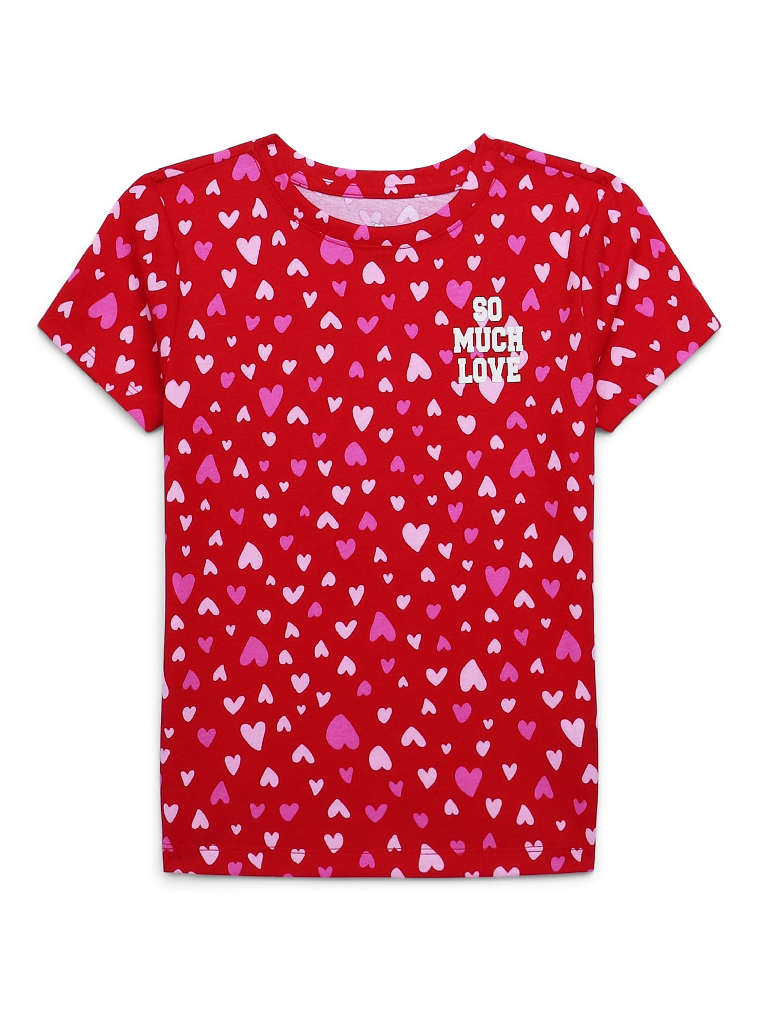 Way to Celebrate Girls Valentine's Day Short Sleeve T-Shirt, Sizes 4-18