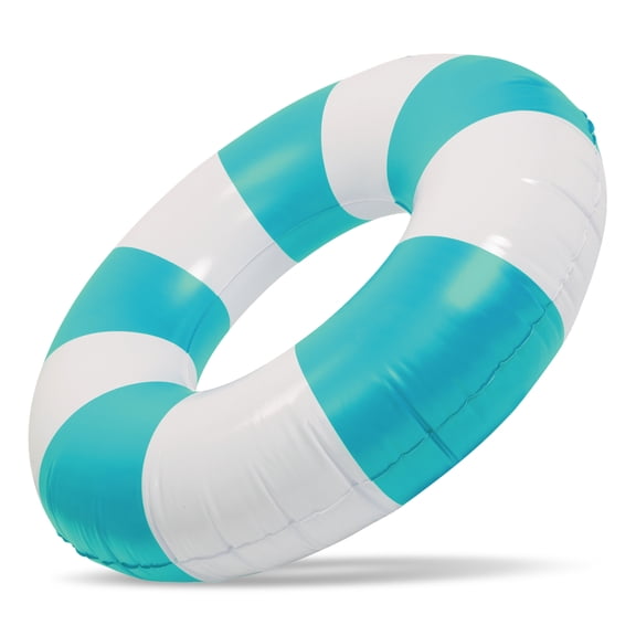 Sun's Out™ 36-Inch Inflatable LED Pool Tube, Teal & Blue Wavy Pattern, 1 Pack