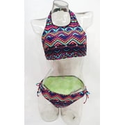 SO Tribal Print High Neck 2-Piece Bikini Set Swimwear Juniors Womens Small