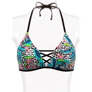 SO Tropical Triangle Cup Halter Bikini Top Swimwear Juniors Small