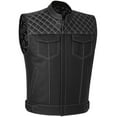 thumbnail image 1 of SOA Men's Leather Armor Motorcycle Vest - 100% Genuine Cowhide Biker Paisley White L, 1 of 9