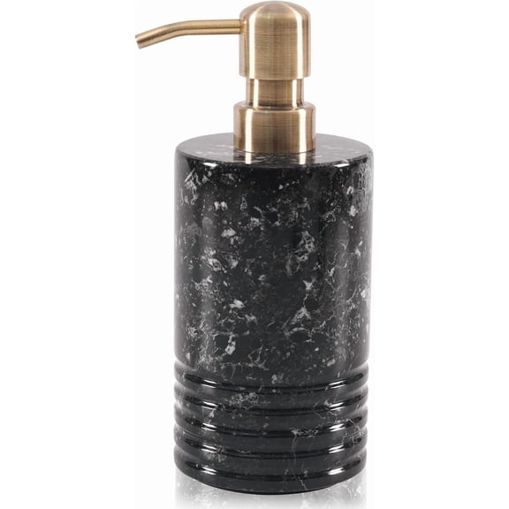 Radicaln Marble Soap Dispenser 7.5 inch Black Onyx Hand Soap, Lotion, Foaming Shampoo and Conditioner Container for Bathroom Decor and Accessories - Liquid Dish Soap Dispenser for Kitchen Sink