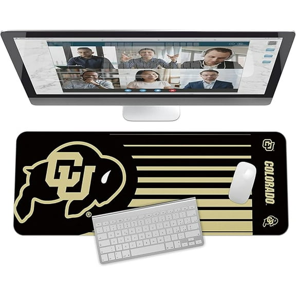SOAR NBA Unisex Multifunctional Desk Mat for Desktop, (31.5"x12") - Ultra Soft Fabric with Non-Slip Rubber Backer - Water Resistant & Durable Nylon Stitching - Colorado Buffaloes
