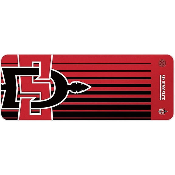 SOAR NBA Unisex Multifunctional Desk Mat for Desktop, (31.5"x12") - Ultra Soft Fabric with Non-Slip Rubber Backer - Water Resistant & Durable Nylon Stitching - San Diego State Aztecs