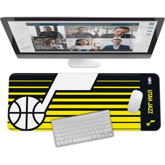 SOAR NBA Unisex Multifunctional Desk Mat for Desktop, (31.5"x12") - Ultra Soft Fabric with Non-Slip Rubber Backer - Water Resistant & Durable Nylon Stitching - Utah Jazz