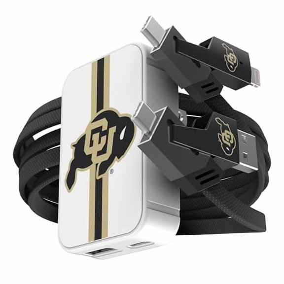 SOAR NCAA Slim Wall Charger and 4 In 1 Multi Charging Cable - Colorado Buffaloes