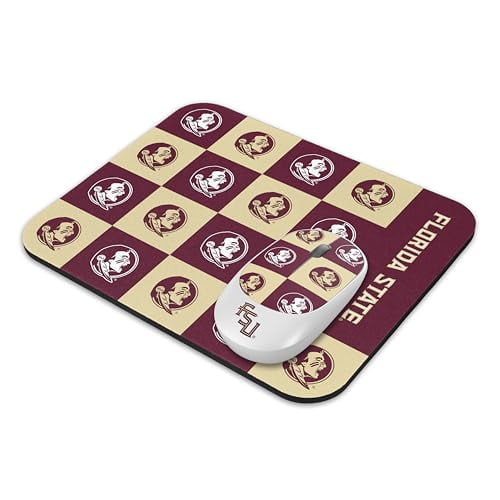 SOAR NCAA Wireless Mouse and Mouse Pad- Checkered - Florida State Seminoles