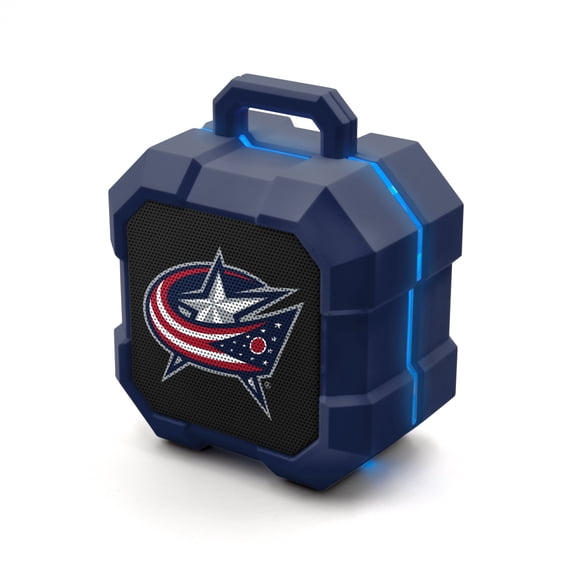 SOAR NHL ShockBox LED Wireless Bluetooth Speaker-Columbus Blue Jackets