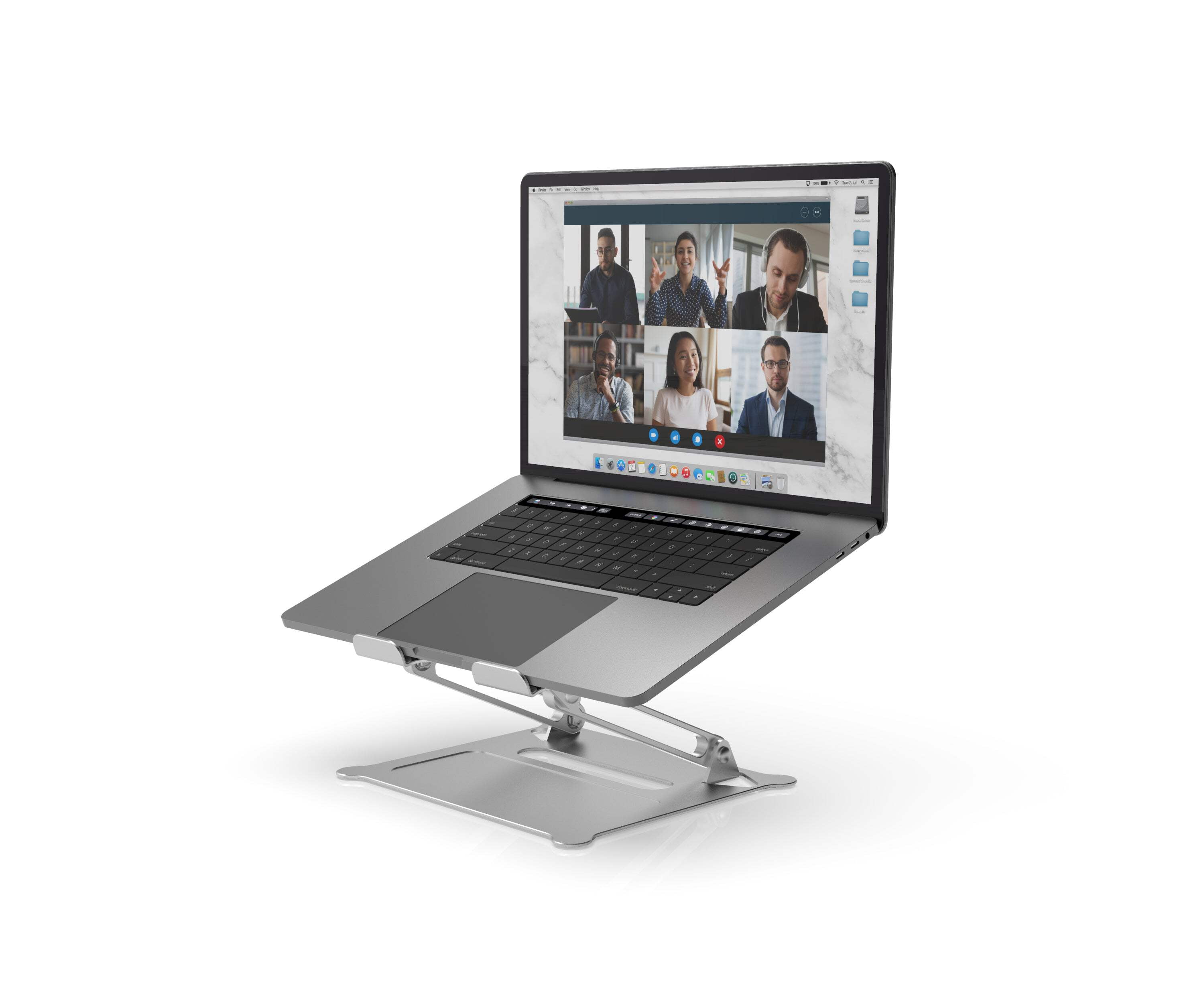 SOAR Portable Aluminum Laptop Stand - Height Adjustable Laptop Stand for Desk - Ventilated & Ergonomic Laptop Holder - Universal Compatibility for Notebook Holder - Non-Slip Laptop Riser