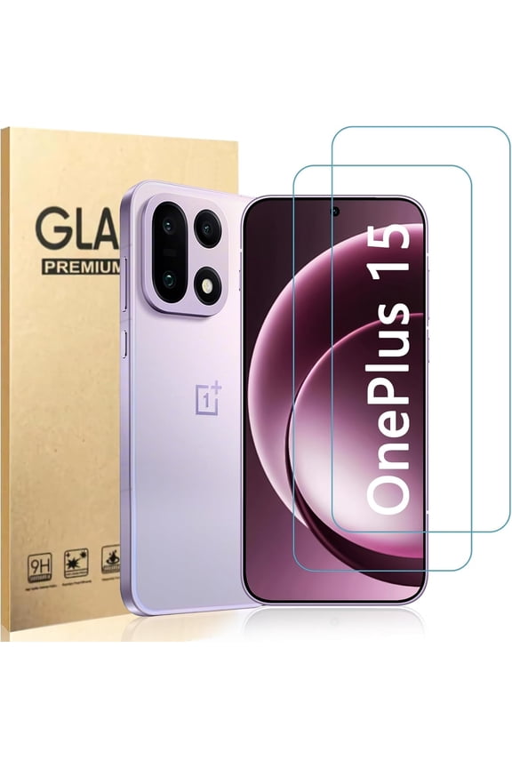 [2 Pack Screen Protector for OnePlus 15 (6.78 Inch), Full Coverage 9H Tempered Glass Film, HD Clarity Scratch Resistant, Anti-Fingerprint, Bubble-Free for One Plus 15 5G Screen Protector