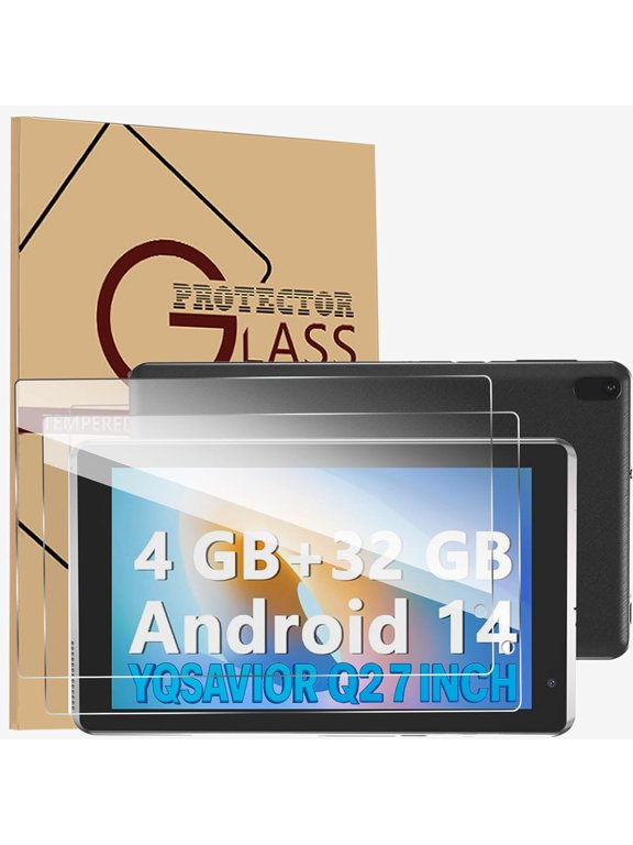 2 Pack Screen Protector for YQSAVIOR Q2 Android 7 Inch Tablet Tempered Glass Film, Screen Protector for YQSAVIOR Q2 7 Inch Anti-Scratch & Sensitive & 9H Hardness