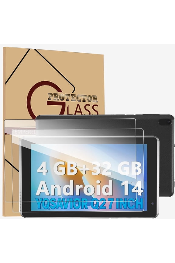 2 Pack Screen Protector for YQSAVIOR Q2 Android 7 Inch Tablet Tempered Glass Film, Screen Protector for YQSAVIOR Q2 7 Inch Anti-Scratch & Sensitive & 9H Hardness