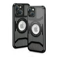 thumbnail image 1 of SOATUTO Aluminum Frame Metal Backplane Compatible With iPhone 15 Pro Max 15 Plus 15 Pro 15 Case Aluminum Alloy + TPU Combination Frame Hollow Design and Heat Dissipation - iPhone 15 Plus,Black, 1 of 10