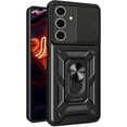 thumbnail image 1 of SOATUTO Armor Case for Samsung Galaxy S24 S24 Plus S24 Ultra with Slide Camera Cover & Rotated Magnetic Ring Kickstand, Shockproof Protection Phone Cover Case for Samsung Galaxy S24, Black, 1 of 6