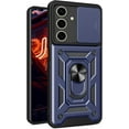 thumbnail image 1 of SOATUTO Armor Case for Samsung Galaxy S24 S24 Plus S24 Ultra with Slide Camera Cover & Rotated Magnetic Ring Kickstand, Shockproof Protection Phone Cover Case for Samsung Galaxy S24 Ultra, Blue, 1 of 6