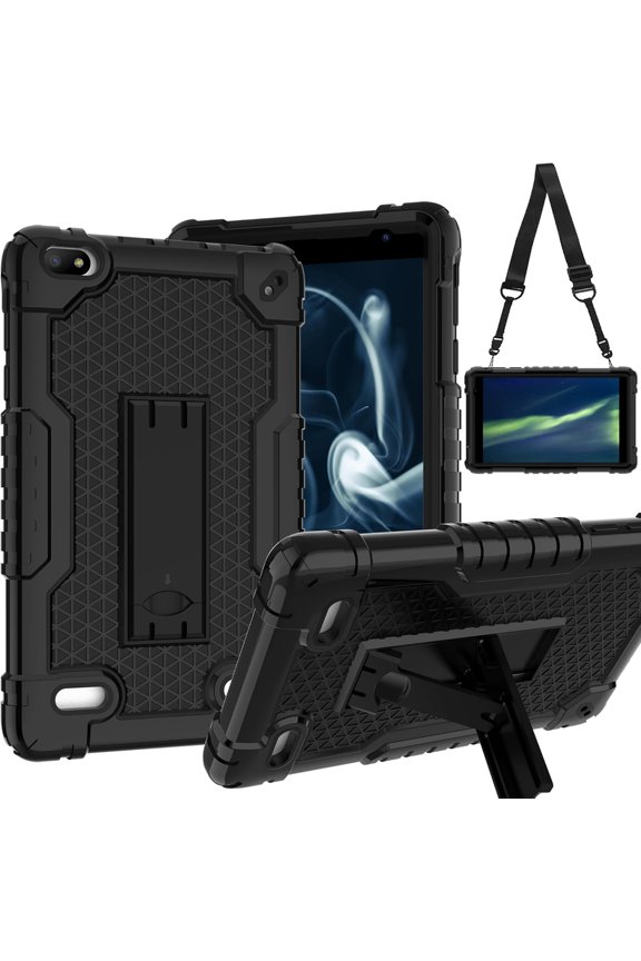 for Blu M8L 2022/ M8L Plus 8 inch tablet Built in Kickstand Hand Free Heavy Duty Protective Case for BLU M8L /M8L Plus 2022 Tablet (Black/Black)