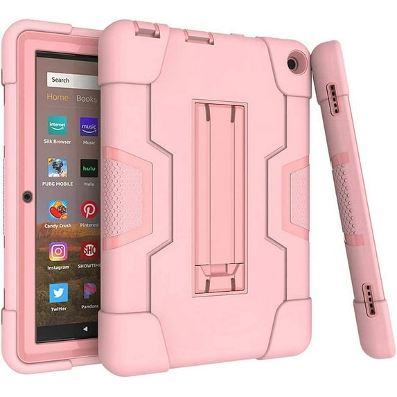 SOATUTO Case for Amazon Fire HD 8 2020 Tablet, Hybrid Drop Proof Shock Resistant Rugged Kids Friendly Case Built-in Kickstand For Amazon Fire HD 8 2020 / Fire HD 8 Plus 10th Gen 2020 - Rose Gold