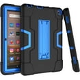 thumbnail image 1 of SOATUTO Case for Amazon Fire HD 8 2020 Tablet, Hybrid Drop Proof Shock Resistant Rugged Kids Friendly Case Built-in Kickstand For Amazon Fire HD 8 2020 / Fire HD 8 Plus 10th Gen 2020 - Black+Blue, 1 of 7