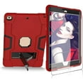 thumbnail image 1 of SOATUTO Case for Apple iPad 9th For iPad 9th 8th 7th Generation 2021 2020 2019 Model 10.2 Inch Tablet Case Come with HD Clear Tempered Glass Screen Protector - 1 Pcs Screen Protector/Red+Black, 1 of 6